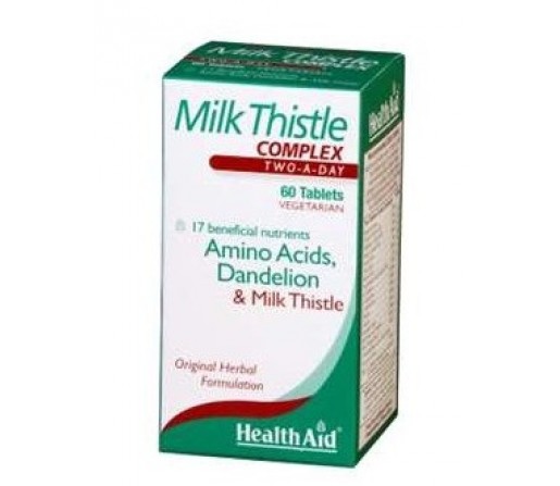 Milk Thistle Complex, Cardo Mariano, Aminoácidos, Diente de León... 60 comprimidos HEALTH AID