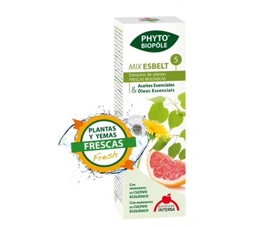 Mix Esbelt 5 Bio Extracto Phyto-biopôle abedul, ulmaria, fucus... 50ml. INTERSA
