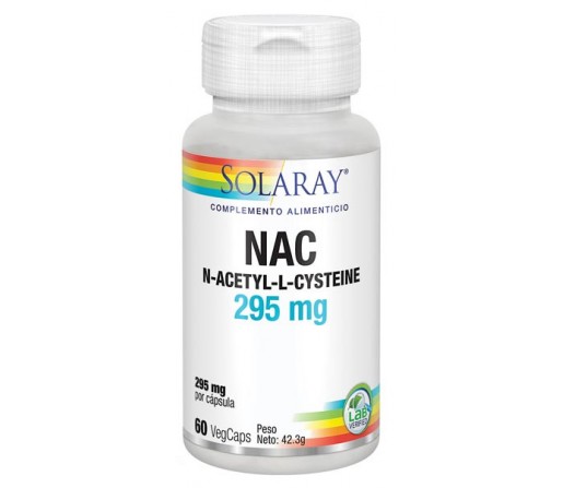 NAC N-acetil-l-cisteina Precuror del Glutation 60 cápsulas vegetales SOLARAY