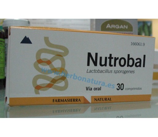 Nutrobal, Lactobacillus Sporegenes Probiótico 30 comprimidos FARMASIERRA NATURAL
