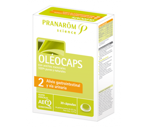 Oleocaps 2 Alivio Gastrointestinal y Vía Urinaria 30 cápsulas PRANAROM