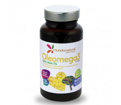 Oleomega 3, Omega 3 1000mg. en forma de triglicéridos 30 perlas MUNDONATURAL