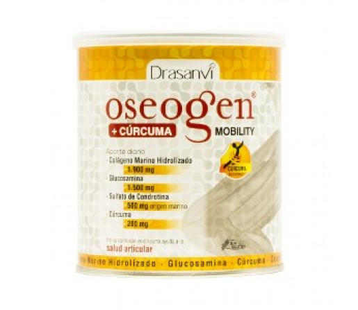 Oseogen Mobility, Cúrcuma, Colágeno marino, Glucosamina, Condroitina... 300gr. DRASANVI
