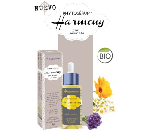 Phytosérum Harmony Bio, Piel Sensible, Concentrado reparador noche 30ml. ESENTIAL AROMS