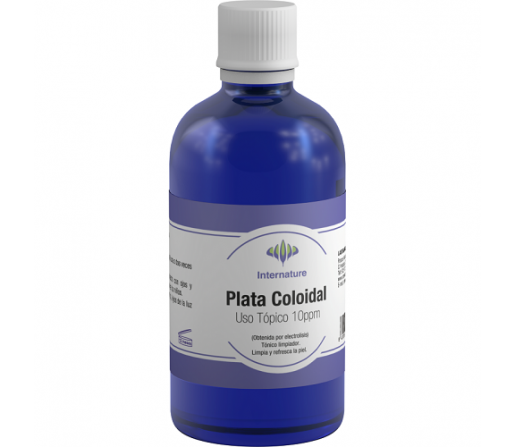 Plata Coloidal 10ppm. en cristal azul 100ml. INTERNATURE