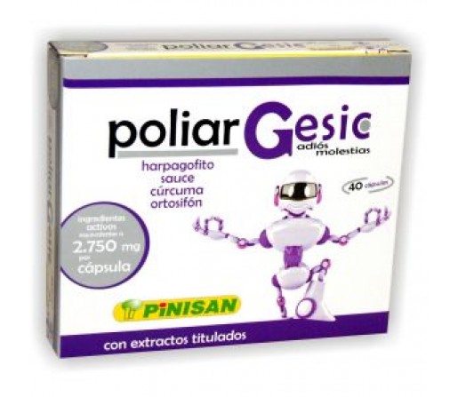 Poliar Gesic (Harpagofito, Sauce, Cúrcuma, Ortosiifón...) 40 cápsulas PINISAN