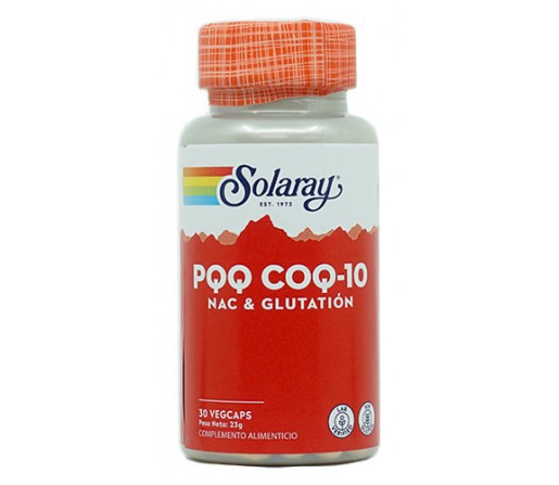 PQQ, Coenzima Q10, NAC y Glutation 30 càpsulas SOLARAY