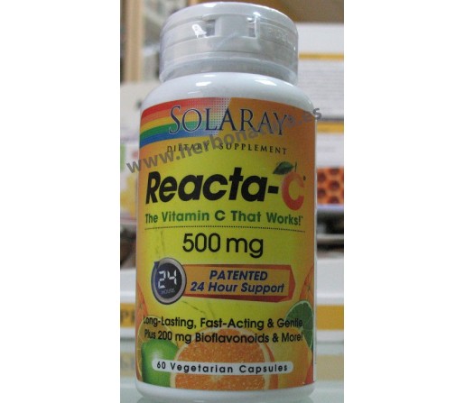 Reacta C 500mg. Ascorbato Cálcico 60 cápsulas SOLARAY
