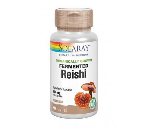 Reishi Fermentado Ganoderma lucidum Sin Gluten Bio 60 cápsulas SOLARAY