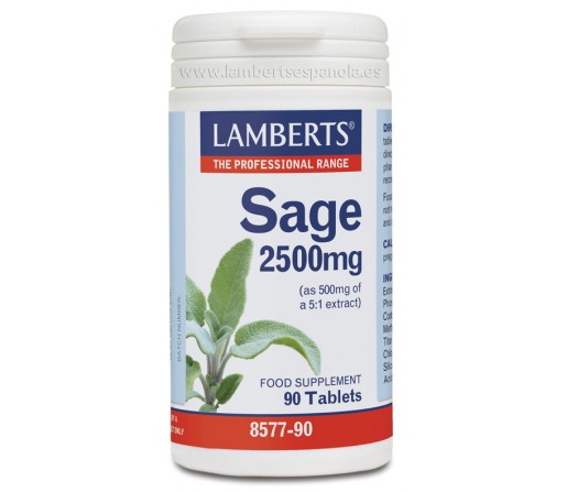 Salvia, Sage 2500mg, 90 comprimidos LAMBERTS