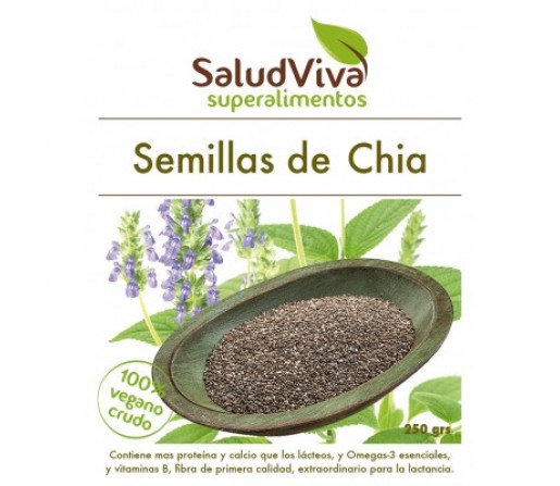 Chia Semillas Orgánicas y Crudas 250gr. Salud Viva SUPERALIMENTOS