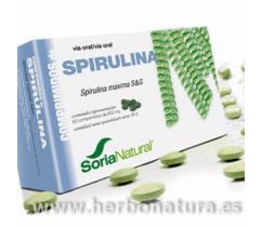 Spirulina Maxima S&G espirulina platensis 60 comprimidos. SORIA NATURAL