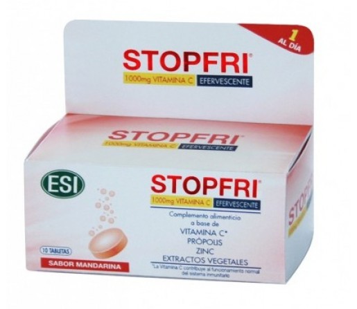 Stopfri 1000mg. de vitamina C con própolis y zinc 10 comprimidos efervescentes ESI TREPADIET