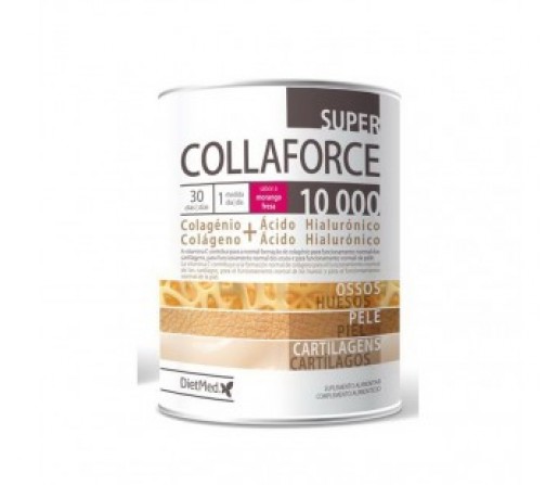 Super Collaforce Sabor fresa, Colágeno, acido hialurónico... 450gr. DIETMED