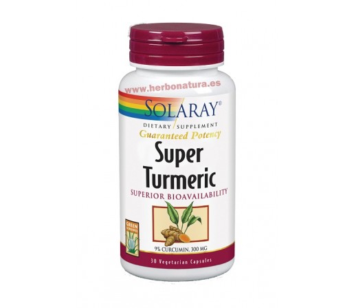 Super Turmeric, Cúrcuma Sin Gluten Alta Potencia 30 cápsulas SOLARAY
