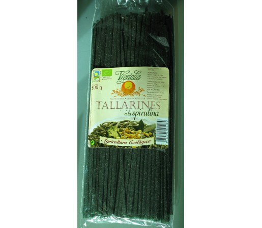 Tallarines a la Spirulina integrales Ecológicos 500gr. VEGETALIA