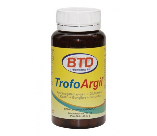 Trofoargil, Arabinogalactanos, Glutamina, Cúrcuma, Kaolin... 60 cápsulas BTD
