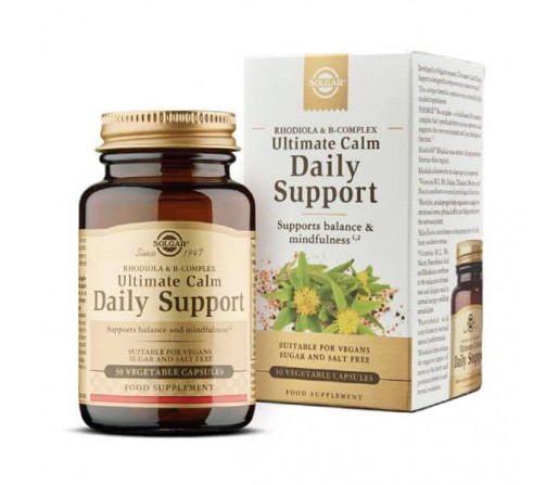 Ultimate Calm Daily Support con Rhodiola y Panmol 30 cápsulas SOLGAR
