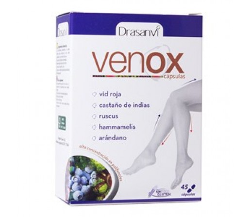 Venox Circulación con viz roja, castaño de indias, ruscus, hammamelis... 45 cápsulas DRASANVI