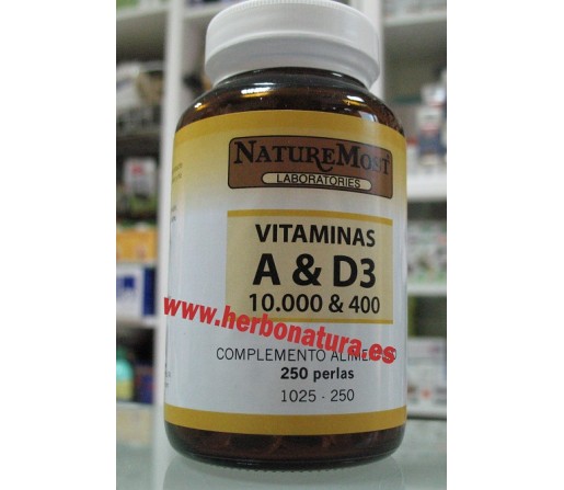 Vitaminas A y D3 250 perlas NATURE MOST
