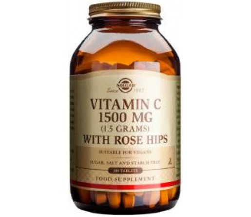 Vitamina C 1500 mg con Escaramijo (Rose Hips) 180 comprimidos SOLGAR