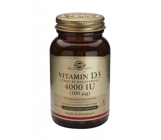 Vitamina D3 4000UI (100µg) Colecalciferol. 60 Cápsulas Vegetales SOLGAR