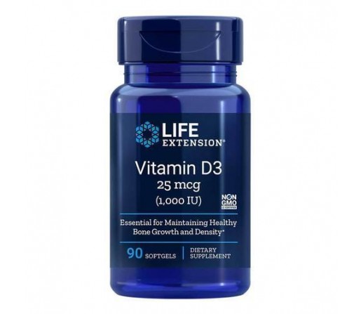 Vitamina D3 1000UI Colecalciferol. 90 perlas LIFEEXTENSION