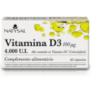 Vitamina D3 4000UI (100µg) Colecalciferol. 60 perlas NATYSAL en Herbonatura.es