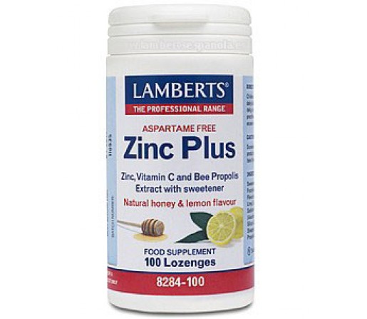 Zinc Plus Citrato de Zinc, Propóleo, Riboflavina y Vitamina C 100 comprimidos LAMBERTS